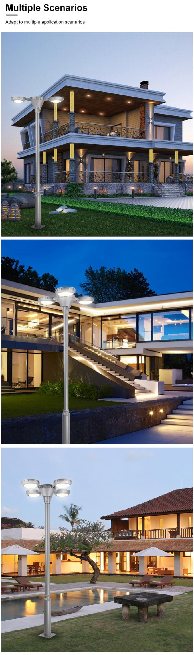 L'alluminio bianco caldo impermeabile all'aperto di illuminazione IP65 di alta luminosità ha condotto la lampada solare del giardino